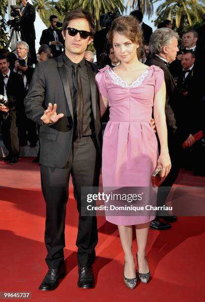 Juror Gael Garcia Bernal and girlfriend Dolores Fonzi attend the premiere of 'Biutiful' held at the Palais des Festivals during the 63rd Annual...