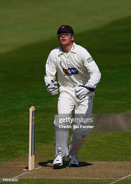 Somerset wicketkeeper Jos Buttler in action during day one of the LV County Championship Division One match between Somerset and Yorkshire at the...