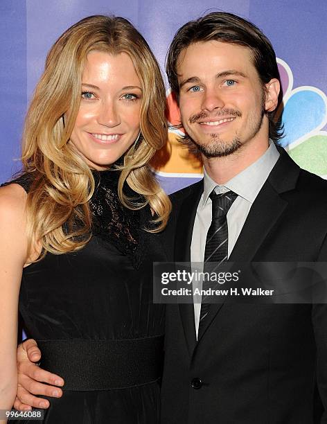 Actors Sarah Roemer and Jason Ritter attend the 2010 NBC Upfront presentation at The Hilton Hotel on May 17, 2010 in New York City.