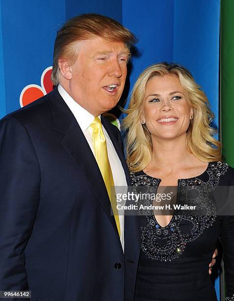 Personalities Donald Trump and Alison Sweeney attend the 2010 NBC Upfront presentation at The Hilton Hotel on May 17, 2010 in New York City.