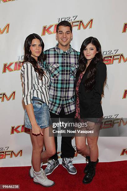 Kendall Jenner, Robert Kardashian and Kylie Jenner attend KIIS FM's 2010 Wango Tango Concert at Staples Center on May 15, 2010 in Los Angeles,...