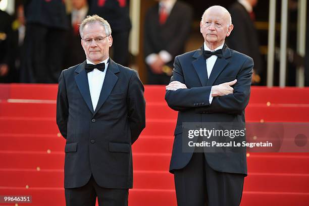 General Delegate Thierry Fremaux and Cannes Film Festival President Gilles Jacob attend "Biutiful" Premiere at the Palais des Festivals during the...