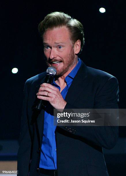 Comedian Conan O'Brien performs at The Midland by AMC on May 16, 2010 in Kansas City, Missouri.