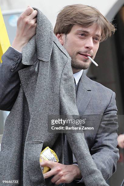Actor Julien Baumgartner on location for "The Tourist" at Piazza Ferretto on May 17, 2010 in Mestre, Italy.