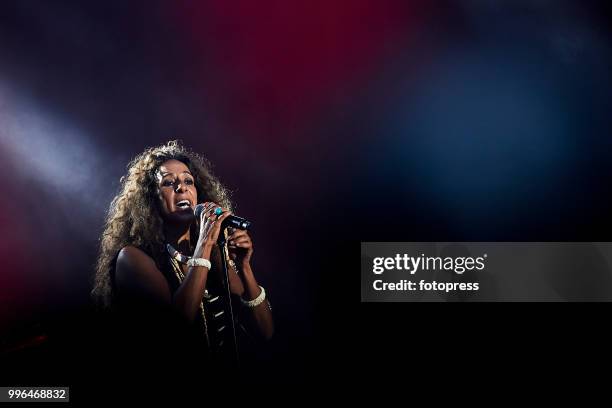 Rosario Flores performs in concert at Marineda City on July 5, 2018 in A Coruna, Spain.