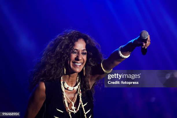 Rosario Flores performs in concert at Marineda City on July 5, 2018 in A Coruna, Spain.