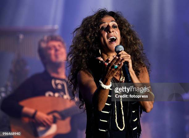 Rosario Flores performs in concert at Marineda City on July 5, 2018 in A Coruna, Spain.