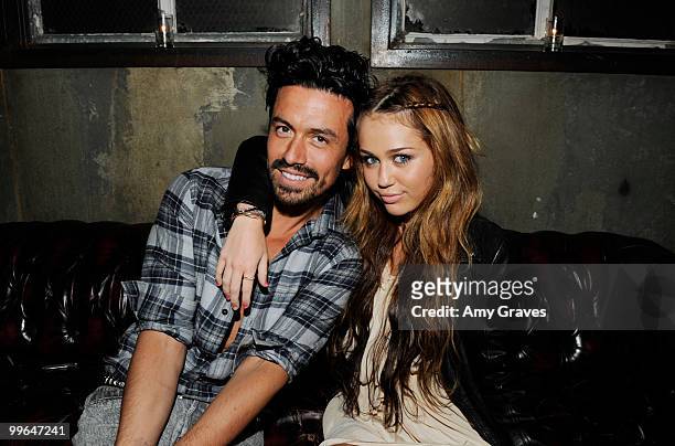 Fisher and actress Miley Cyrus attend the Hannah Montana Wrap Party at H Wood on May 16, 2010 in Los Angeles, California.