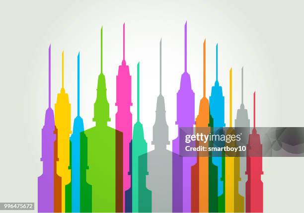 hypodermic needles - injecting heroin stock illustrations