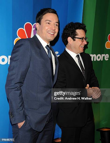 Jimmy Fallon and Director J.J. Abrams attend the 2010 NBC Upfront presentation at The Hilton Hotel on May 17, 2010 in New York City.