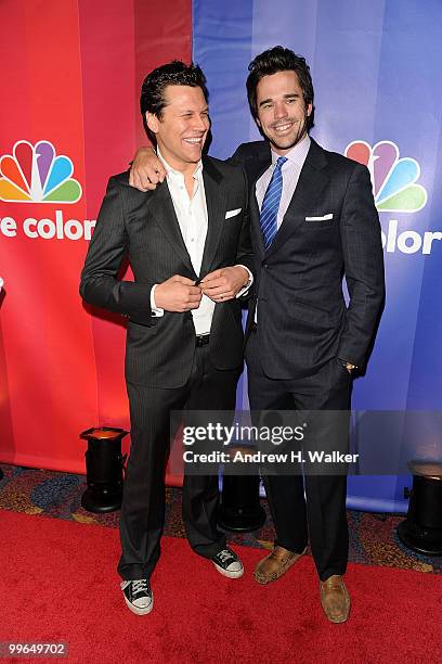 Actors Hayes MacArthur and David Walton attend the 2010 NBC Upfront presentation at The Hilton Hotel on May 17, 2010 in New York City.