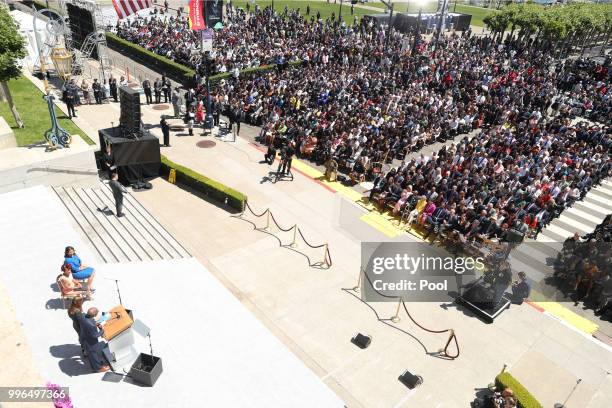 The inauguration of San Francisco Mayor London Breed takes place at City Hall July 11, 2018 in San Francisco, California.