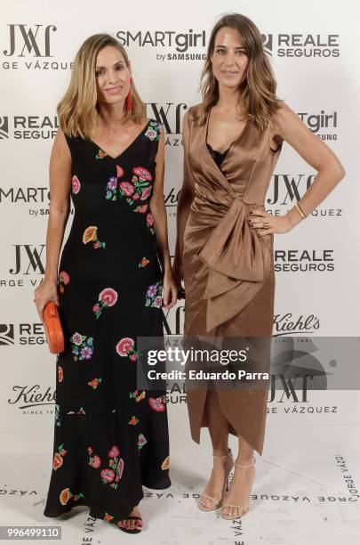 Ana Bono and Andrea Pascual attend the 'Jorge Vazquez afterparty' photocall at Ventura street on July 11, 2018 in Madrid, Spain.