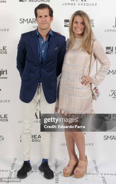 Carla Goyanes and Jorge Benguria attend the 'Jorge Vazquez afterparty' photocall at Ventura street on July 11, 2018 in Madrid, Spain.