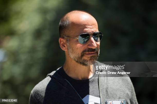 Dara Khosrowshahi, chief executive officer of Uber, attends the annual Allen & Company Sun Valley Conference, July 11, 2018 in Sun Valley, Idaho....