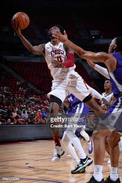 Jamel Artis of the Cleveland Cavaliers goes to the basket against the Sacramento Kings during the 2018 Las Vegas Summer League on July 11, 2018 at...