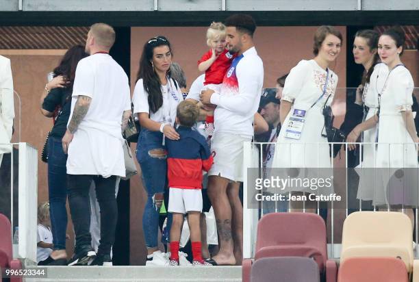 Kyle Walker of England and wife Annie Kilner following the 2018 FIFA World Cup Russia Semi Final match between England and Croatia at Luzhniki...