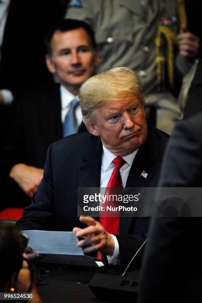 President Donald Trump is seen during the 2018 NATO Summit in Brussels, Belgium on July 11, 2018.