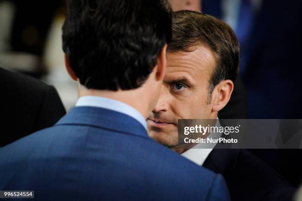French president Emmanuel Macron is seen during the 2018 NATO Summit in Brussels, Belgium on July 11, 2018.