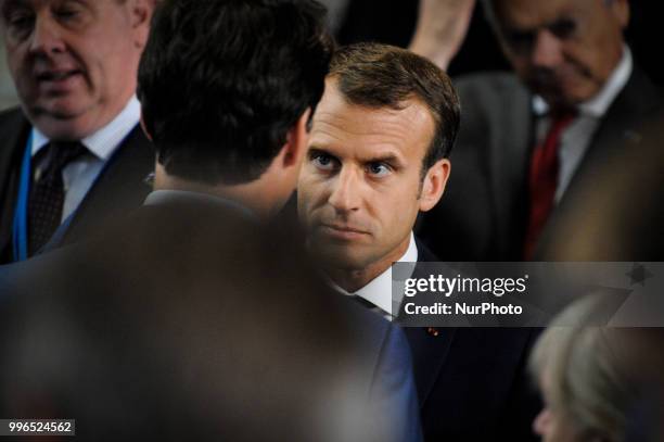 French president Emmanuel Macron is seen during the 2018 NATO Summit in Brussels, Belgium on July 11, 2018.