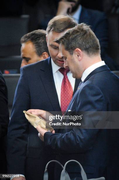 Polish president Andrzej Duda is seen during the 2018 NATO Summit in Brussels, Belgium on July 11, 2018.