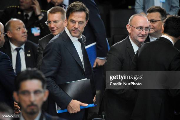 Dutch PM Mark Rutte is seen during the 2018 NATO Summit in Brussels, Belgium on July 11, 2018.