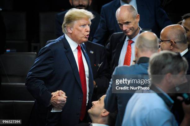 President Donald Trump is seen during the 2018 NATO Summit in Brussels, Belgium on July 11, 2018.