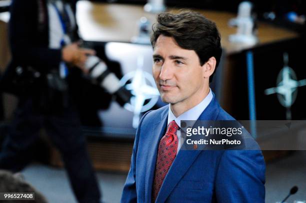 Canadian PM Justin Truedau is seen during the 2018 NATO Summit in Brussels, Belgium on July 11, 2018.