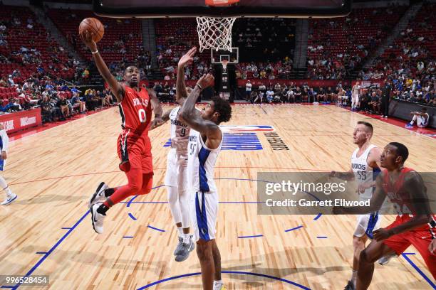 Donte Ingram of the Chicago Bulls shoots the ball against the Dallas Mavericksduring the 2018 Las Vegas Summer League on July 11, 2018 at the Thomas...