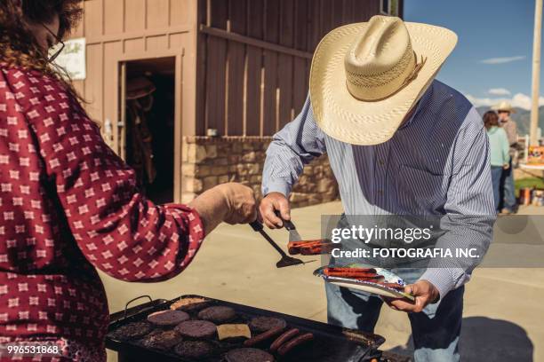 utah rancher family bbq - fotografia stock pictures, royalty-free photos & images