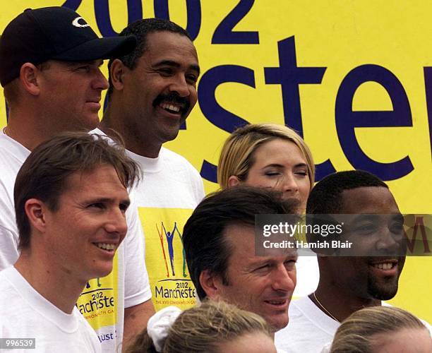 Shane Warne of the Australian Cricket Team, Daley Thompson a former Olympic decathlon champion, Steve Waugh of the Australian Cricket Team and Darren...