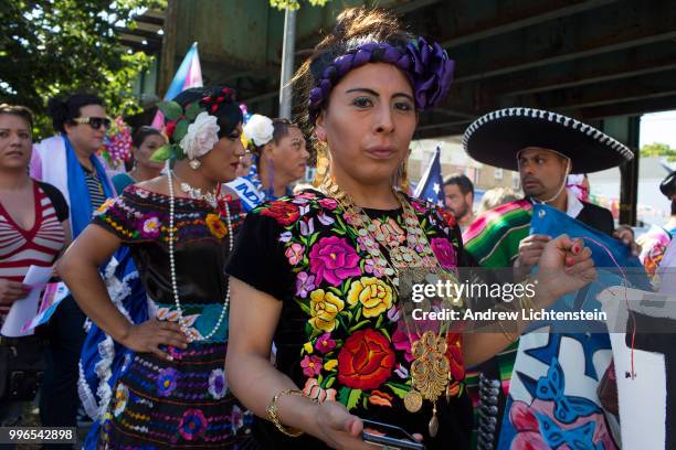 The latinx transgender community marches through a heavily immigrant neighborhood to fight against discrimination and bring awareness to their...