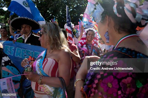 The latinx transgender community marches through a heavily immigrant neighborhood to fight against discrimination and bring awareness to their...