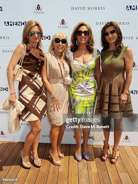 Mrs David Morris , Denise Rich and Ella Krasner attend the David Morris Amend Charity Luncheon at the Hotel du Cap as part of the 63rd Cannes Film...