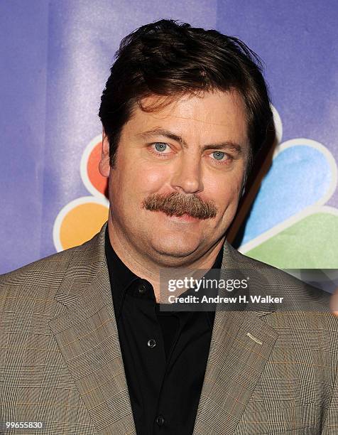 Actor Nick Offerman attends the 2010 NBC Upfront presentation at The Hilton Hotel on May 17, 2010 in New York City.