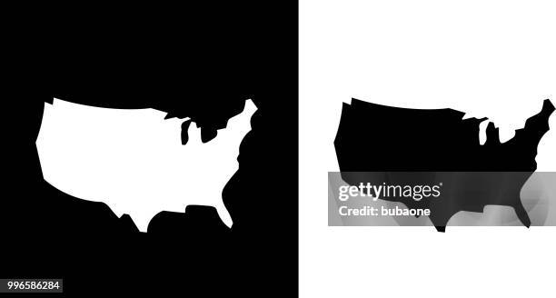 stockillustraties, clipart, cartoons en iconen met pictogram van de kaart van de verenigde staten - usa outline