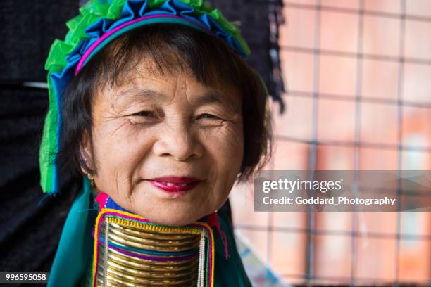 myanmar: kayan padaung woman - indigenous asian culture stock pictures, royalty-free photos & images