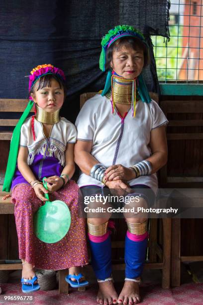 myanmar: kayan padaung women - indigenous asian culture stock pictures, royalty-free photos & images