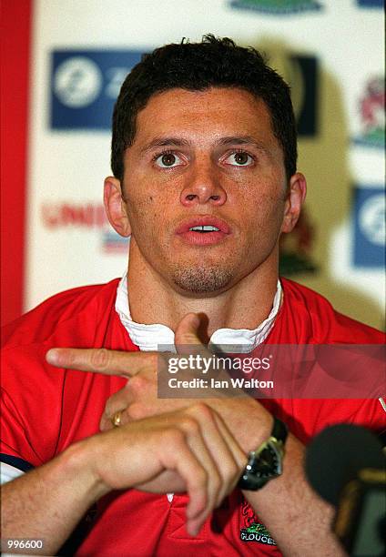 Henry Paul fields questions from the assembled media during a press conference at the Grosvenor House Hotel, in London to announce his...