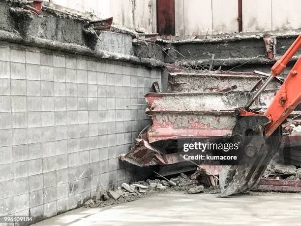 demolition of building - kumacore stock pictures, royalty-free photos & images