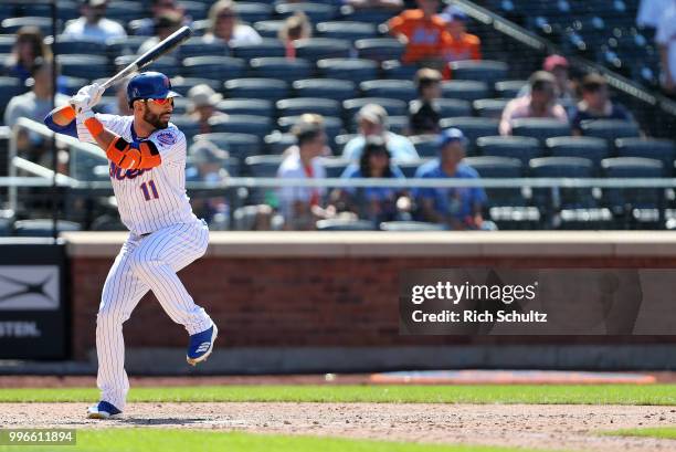 Jose Bautista of the New York Mets in action against the Tampa Bay Rays during a game at Citi Field on July 8, 2018 in the Flushing neighborhood of...