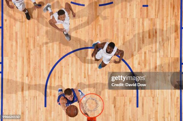 Henry Ellenson of the Detroit Pistons shoots the ball against the Minnesota Timberwolves during the 2018 Las Vegas Summer League on July 11, 2018 at...