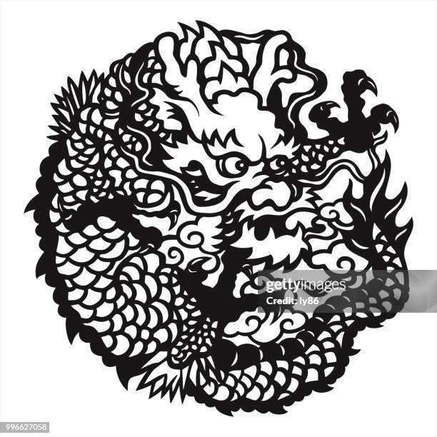 dragon - chinese water dragon stock illustrations