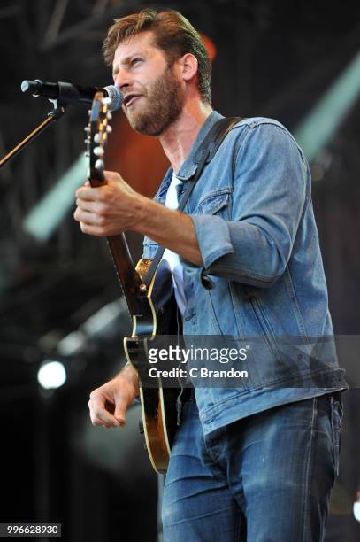 Patrick Ferris of The Americans performs on stage at Kew The Music at Kew Gardens on July 11, 2018 in London, England.