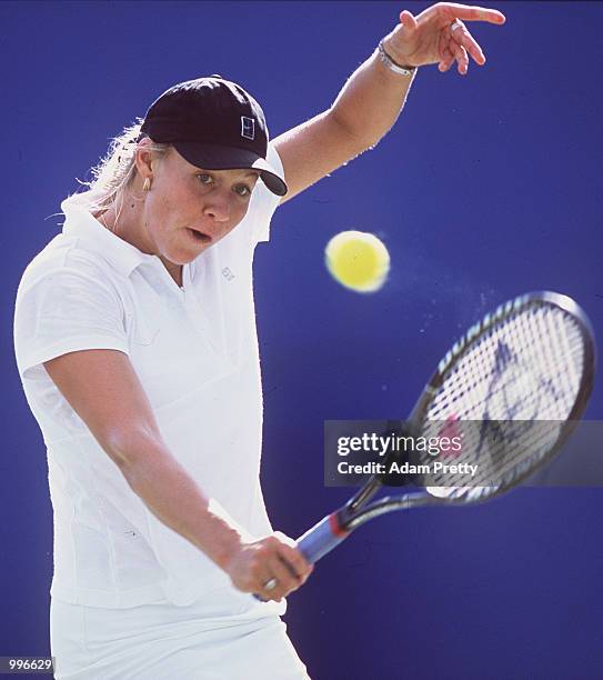 Alicia Molik of Australia in action during her match against Myriam Casanova of Switzerland during the Fed Cup tie between Australia and Switzerland...