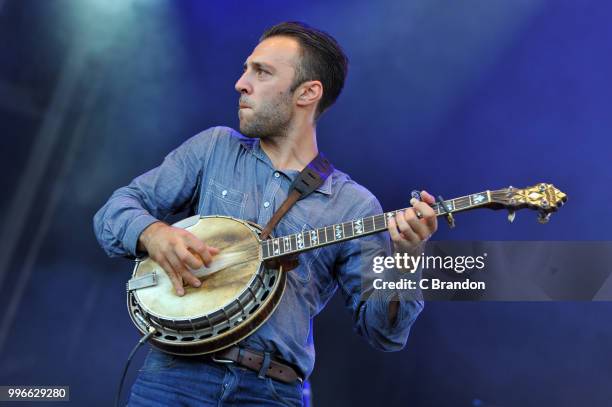 Zac Sokolow of The Americans performs on stage at Kew The Music at Kew Gardens on July 11, 2018 in London, England.