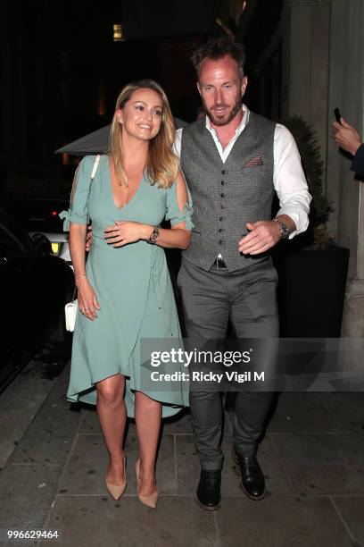 Ola Jordan and James Jordan seen attending Paul Strank Summer Party at Karma Sanctum Soho on July 11, 2018 in London, England.