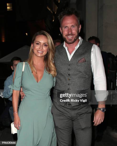 Ola Jordan and James Jordan seen attending Paul Strank Summer Party at Karma Sanctum Soho on July 11, 2018 in London, England.