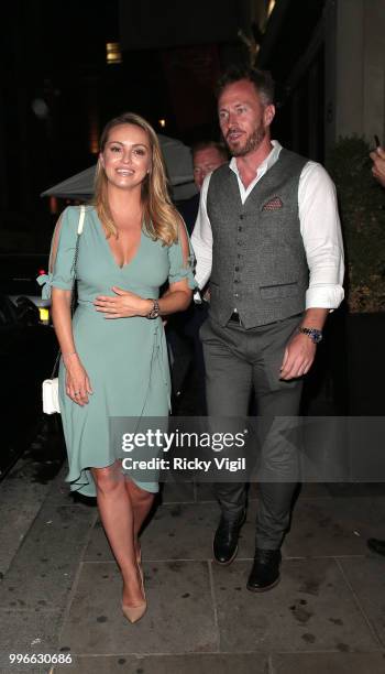 Ola Jordan and James Jordan seen attending Paul Strank Summer Party at Karma Sanctum Soho on July 11, 2018 in London, England.