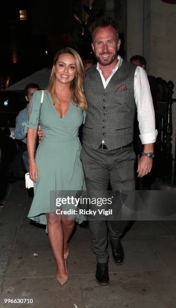 Ola and James Jordan seen attending Paul Strank Summer Party at Karma Sanctum Soho on July 11, 2018 in London, England.